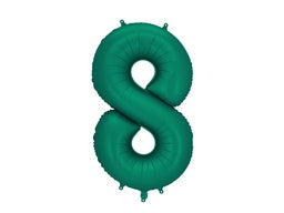 Special Run Latex Balloons: 86cm Foil Number EIGHT Bottle Green #FB1S-8 each packaged