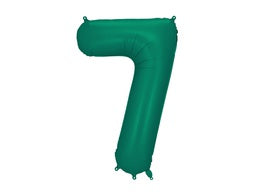 Special Run Latex Balloons: 86cm Foil Number SEVEN Bottle Green #FB1S-7 each packaged