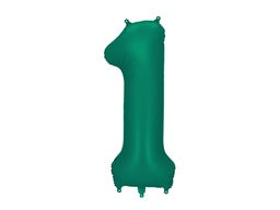 Special Run Latex Balloons: 86cm Foil Number ONE Bottle Green #FB1S-1  each packaged