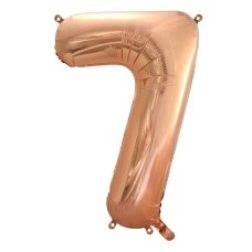 Special Run Latex Balloons: 86cm Foil Number Seven ROSE GOLD #AP213747- Each (Pkgd.)