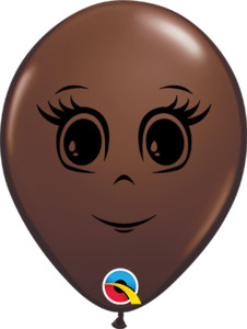 Faces: 5" Latex FEMININE FACE Choc Brown 100bg #19297