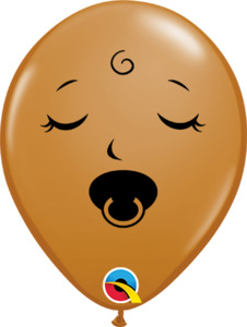 5" Latex Sleeping Pacifier BABY Face MOCHA 100bg #12573