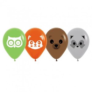 Faces: 30cm Round Forest Animals Fashion Assorted #222219 - Pack of 50
