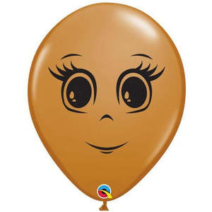 Faces: 40cm Round Mocha Brown Feminine Face #49978 - Pack of 50