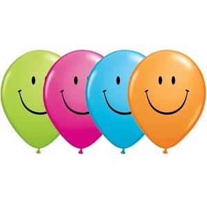 Faces: 28cm Round Special Assorted Smile Face (Black) #85107 - Pack of 50