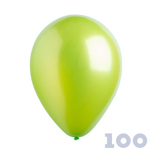 Party Basics 12" 30cm Metallic Lime 100 bag PB480100