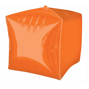 Northstar Foil Balloons: 15" Foil CUBEZ Orange pack of 3 #HA31943