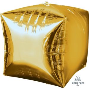 Northstar Foil Balloons: 15" Foil CUBEZ Gold pack of 3 #HA28336