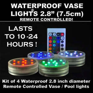 Lights: Waterproof Vase & Pool light 7.5cm Kit of 4