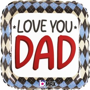 Fathers Day: 18" FATHER'S Day Love You DAD Argyle #27176