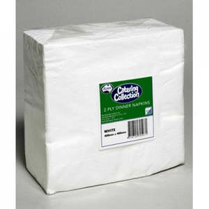 Mr Mrs: NAPKINS BULK White 2ply Dinner 100 Pack #AP370507