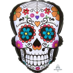 Day Of The Dead Sugar Skulls: 60cm Shape Foil Sugar Skull #35900 - Each (Pkgd.)