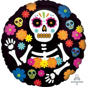 Day Of The Dead Sugar Skulls: 18" Foil Day of the Dead Skeleton #39997
