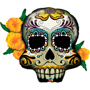 95cm Shape Foil Day of the Dead Skull SW #44228 - Each (Pkgd.)