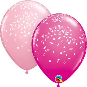 Valentines Day Latex Balloons: 11" Latex SPRINKLES & Dots # 99175 - Pack of 50