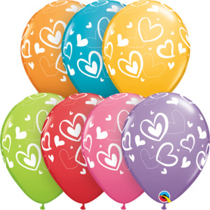 28cm Round Festive Assorted Mix & Match Hearts #40205 - Pack of 50