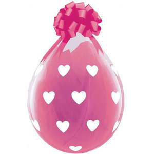Valentines Day Latex Balloons: 45cm Round Diamond Clear Big Hearts #38459 - Pack of 25
