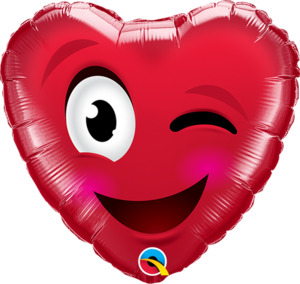 9" Foil SMILEY Wink Heart #97140