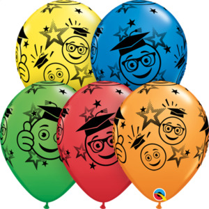 11" Latex GRADUATION Smileys #48105 - Bag of 50