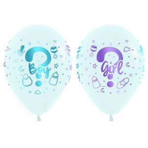 30cm Latex Printed: 12" Latex Guess?? GIRL or BOY - 50 Bag #222374