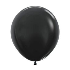 46cm/18" Latex Metallic BLACK Pack 25 #222582