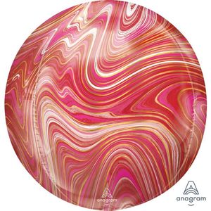 Marble Orbz: Orbz 16" MARBLEZ Red & Pink #HA42416