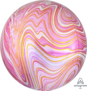 ORBZ Pink Marblez 16"/40cm Balloons #A41396 - Each