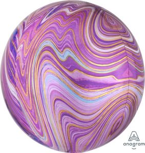 ORBZ Purple Marblez 16"/40cm Balloons #A41395 - Each