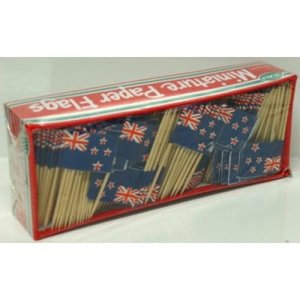 Eco Party Sugar Cane: Flag Picks NEW ZEALAND 500Pk #AP460436