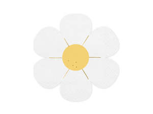Napkins Plain Printed: PD Napkins DAISY 16x16.5cm 12pk SPK36