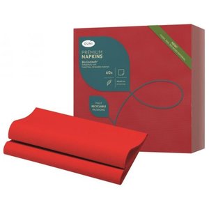 Napkins Plain Printed: Napkin Bio Dunisoft 40cm RED 1/4 Fold (P60x6) Ctn360 DU200898