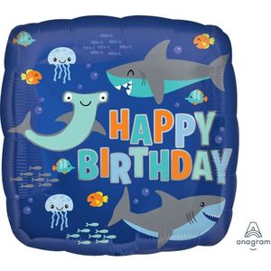 Sharks: 18" Foil Happy BIRTHDAY Sharks #41289