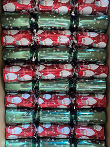 12" Christmas CRACKERS 2025 - 50 per box B Ho Ho Ho RED & GREEN #521165 Design B