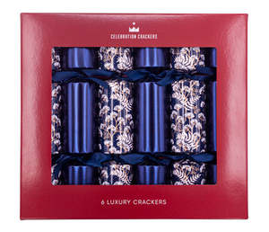 13" Navy Floral Crackers 6 Pack RGXM05