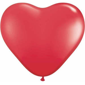 Last Chance Qualatex: 28cm Heart Red Qualatex Plain Latex #43730 - Pack of 100