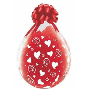 Last Chance Qualatex: 45cm Round Diamond Clear Swirling Hearts-A-Round (White) #37657 - Pack of 25