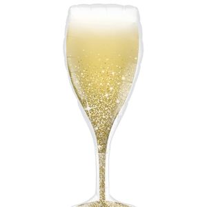 39" Foil Shape Golden Bubbly Wine GLASS #26695