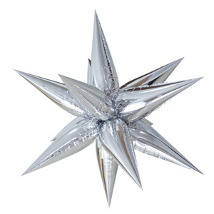 40"/100cm Foil Starburst SILVER #0593 packaged each