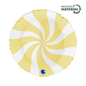 18" Foil Candy Swirl WHITE & MATTE YELLOW G018M04WHY