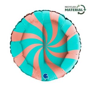 18" Foil Candy Swirl ROSE GOLD & TIFFANY BLUE G02317RGTI