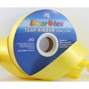 New: Ribbon Tear YELLOW 91m long x 32mm wide #205505 - Each