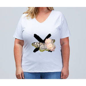 Tops: NICKY TEE - Butterfly Flowers Cross