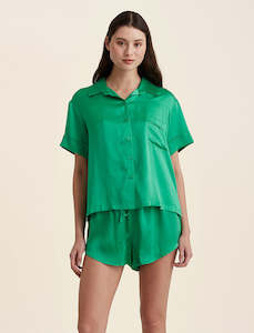 Silk Boxer Pj: Audrey Washable Silk Boxer PJ