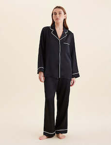 Silk Piped Full Length: Sylvie Silk Piped Full Length PJ