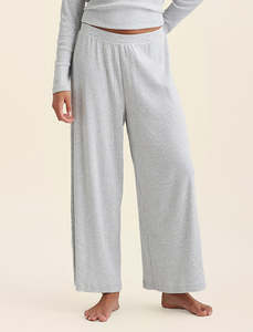 Lounge Pants: Soft Baby Rib Full Length Wide Leg Pant
