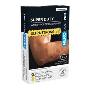 Outdoor Adventure Kits And: Super Duty Waterproof Fabric Plasters 8.5cm x 73.8cm - pack of 10