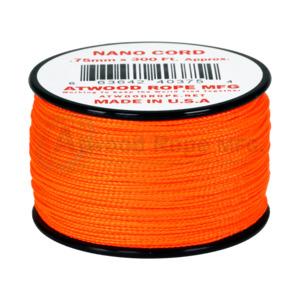 Atwood Nano Cord - Neon Orange - 0.75mm 300ft - USA Made