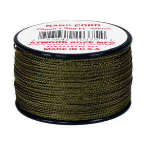 Atwood Nano Cord - Olive Drab - 0.75mm 300ft - USA Made