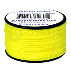 Micro Cord: Atwood Micro Cord - Neon Yellow - 1.18mm - USA Made