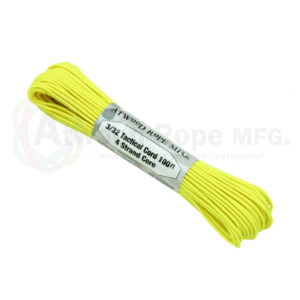 2 4mm Tactical 275lbs Paracord: Atwood Paracord 275 - Neon Yellow - 2.4mm 4 Strand USA Made